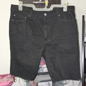Levi's Black Cutoff Denim Shorts with Raw Hem